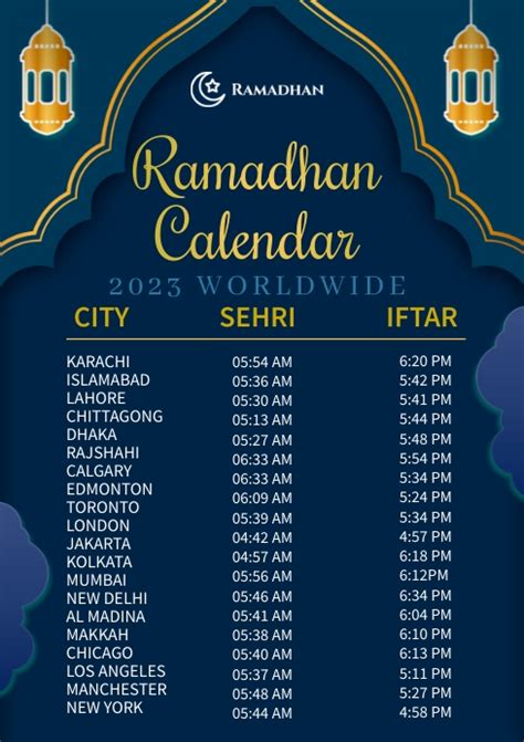 Ramadan Calendar Chicago 2023